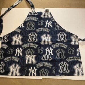 New York Yankees Large Letters Pattern Blue and White BBQ Grilling Apron